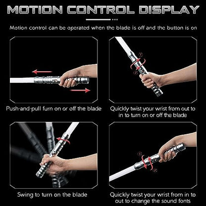 APP Dueling Lightsaber, Smooth Swing, RGB Motion Control Metal Hilt Saber - color: Gray