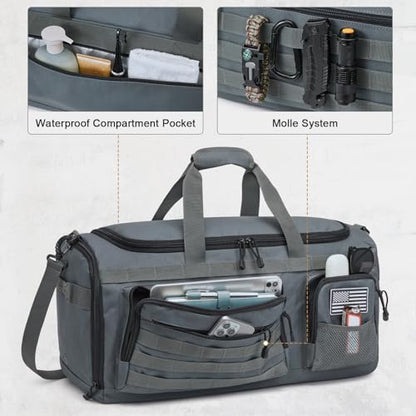 G4Free 3-in-1 Duffle Bag Travel Gym Sports, Large Tactical Duffel Backpack - color: Dark Grey