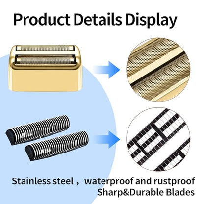 1 Pack Professional Replacement Foil and Cutters for BaBylissPRO Barberology Double Foil Shaver, Compatible with BaBylissPRO Barberology FXFS2 Shaver，Gold - color: Gold