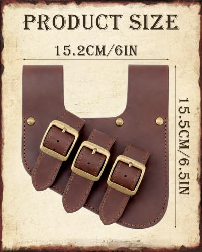 Medieval Viking Sword Frog Holster Leather Belt Holder for Renaissance - color: Dark Brown