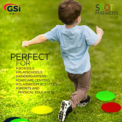 GSi Non-Slip Floor Spot Markers for Sports, Therapy & Classroom - size: 1.⁠ ⁠Round
