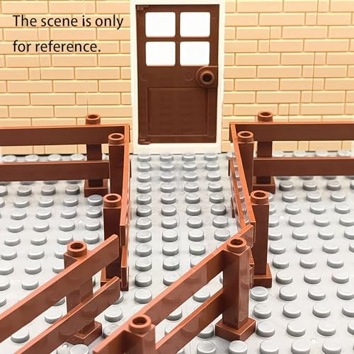 24pcs 1x8 Fences Building Block Toy Garden Farm Pieces Accessories - color: Brown-2