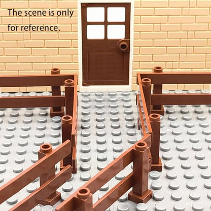 24pcs 1x8 Fences Building Block Toy Garden Farm Pieces Accessories - color: Brown-2