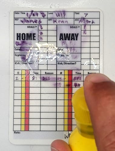 WRITEonCARDS Rewriteable Referee Cards for Soccer, Red and Yellow Standard Set Cards