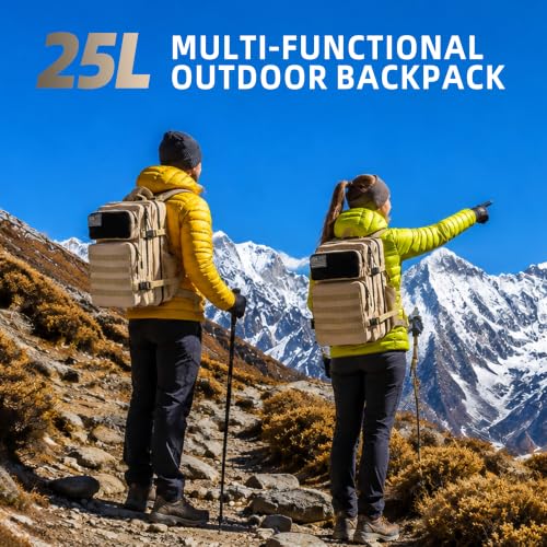 gracedon Tactical Backpack - Military Molle Bag 3 Days Pack for men and Women Large Assault Rucksack 25-45L (25L-light card) - color: 25l-light Card