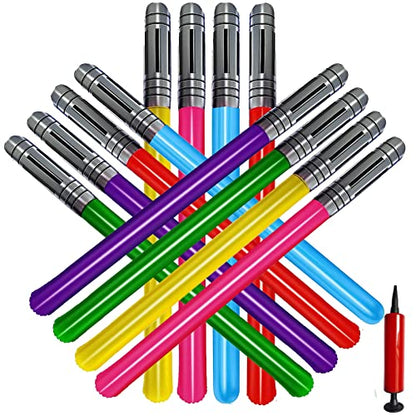 smilixin 13 Pieces Inflatable Light Saber Sword Toys,6 Colors