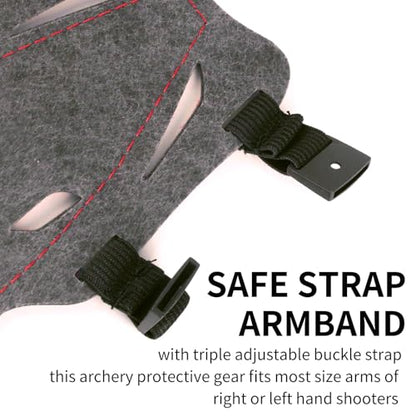 11.2in Long/6.7in Short Armguard Professional Competition Archery Bow Range with 4-Strap/2-Strap Buckles Shooting Practice Guard Nylon Carbon Forearm Protector Arm Guard - size: Red Long