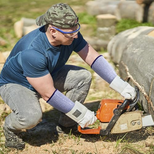 ANCIRS Cut Resistant Sleeves for Arm Protection, Gardening Sleeves, Dog Bite Safety Arm Sleeves - color: Blue