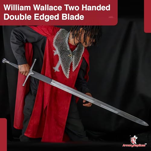 Armory Replicas™ - William Wallace Medieval Swords Collection - Deluxe Claymore Variations with Sheath - Stainless Steel Blade, Leather-Covered Handle - Inspired by Braveheart - style: Two-Handed