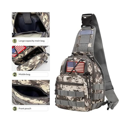 JUMAHE 80L 2-Pack Hiking Backpack for Men with Sling Tactical Backpack - Rucksack Molle Military Tactical Waterproof Lightweight Camping Backpack 3 Day Assault Pack for Travel, Climbing, Backpacking - color: 80l Grey - Pro(900d Fabric) + Sling Bag Bundle,