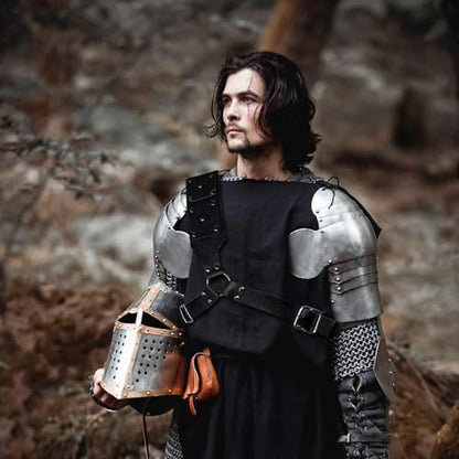 Medieval Back Holster Sword Holder - Adjustable PU Leather Strap, Katana Sheath Frog Shoulder Belt for Armor, Renaissance, Vikings Cosplay, and Warrior Costume with Buckle Crossbody Case