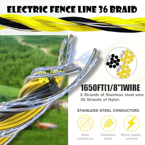 BESTEEL Electric Fence Poly Wire Electric Fencing Polywires 1650 Feet 500M - size: 1650 Feet