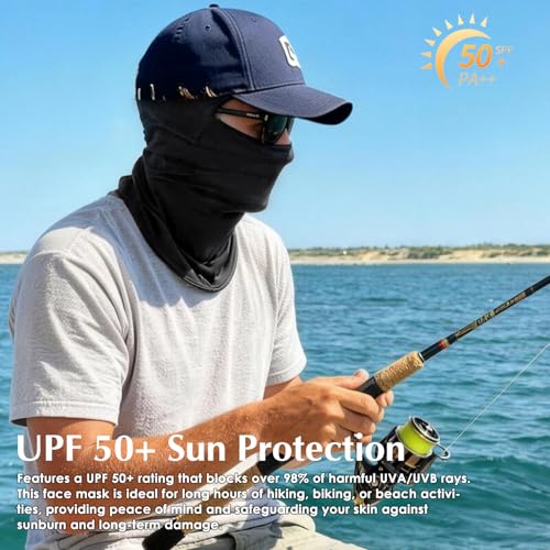 Achiou Ski Mask Balaclava Shiesty, Cooling Ice Silk Motorcycle Face Cover - color: Black
