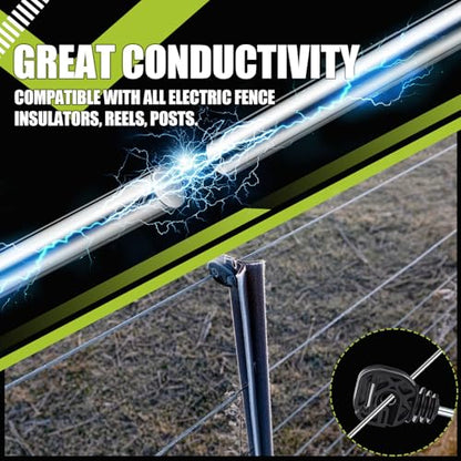 Blulu 16 Gauge Aluminum Electric Fence Wire High Conductivity, 1000 ft - size: 16 Gauge