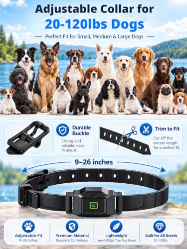 2-in-1 GPS Wireless Dog Fence & Training Collar System for Dogs 20+ lbs
