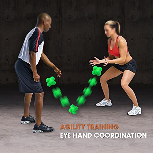 AIRLAXER Reaction Ball,Reflex Ball for Hand Eye Coordination Training,2.83 inch,Pack of 2-Orange,Yellow.