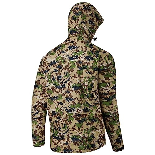 BASSDASH Walker-LW Breathable Waterproof Fishing Hunting Wading Jackets with Silent Outer Fabric for Men Women - color: Highland, size: X-Large