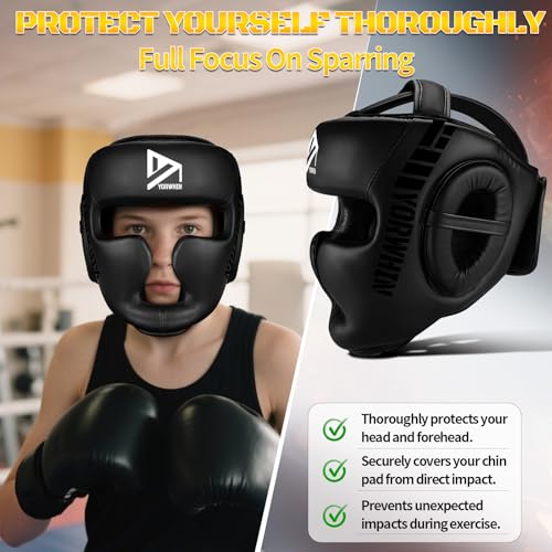 Boxing Headgear for Kids Youth, Boxing Head Sparring Gear MMA Headgear - size: Small
