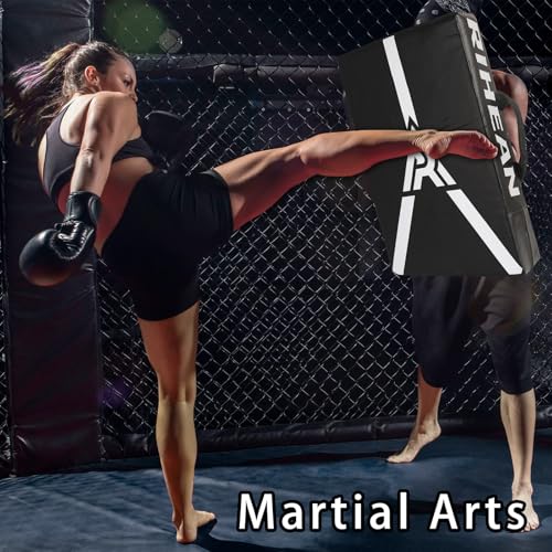 Large Kick Shield - 24" Muay Thai Kickboxing Pad with 5 Padded Handles, Dense Foam for MMA, Boxing, Martial Arts, Karate, Taekwondo Training (1 Unit)