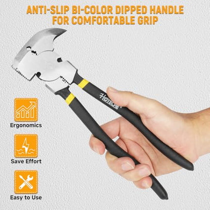 Hoteche 10.5 Inch Fencing Pliers Cr-V Steel Multi-Purpose Fence Tool Heavy Duty Hammerhead Pliers