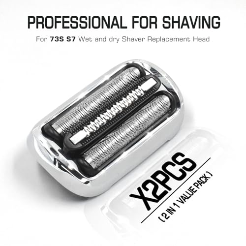 S7 73S 360 Replacement Head Foil & Cutters for Braun Series 7 Eletric Shavers, Compatible with Braun New Generation 7020s, 7025s, 7027 cs, 7071cc, 7075cc, 7085cc Razor