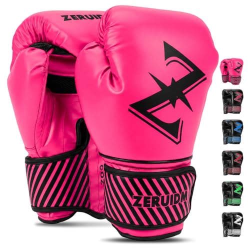 Kids Boxing Gloves 6 oz Youth Training Sparring Gloves for 3–12, Leather Ventilated Mesh, Boys Girls Junior Punching Gloves for PunchBag Focus Pads MMA Muay Thai Kickboxing - color: new pink
