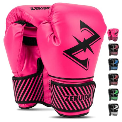Kids Boxing Gloves 6 oz Youth Training Sparring Gloves for 3–12, Leather Ventilated Mesh, Boys Girls Junior Punching Gloves for PunchBag Focus Pads MMA Muay Thai Kickboxing - color: new pink