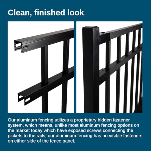 Weatherables Cypress Aluminum Fence Kit – DIY Kit for Backyard and Garden Fencing, Made with Durable Powder-Coated Aluminum that Combats Rust, Fading, and Corrosion (57” Post for Hard Surface) - size: Cypress 57" Post for Hard Surface