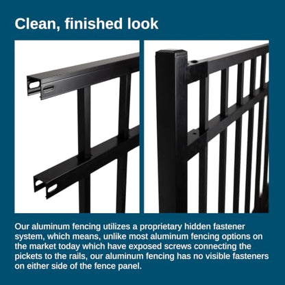 Weatherables Cypress Aluminum Fence Kit – DIY Kit for Backyard and Garden Fencing, Made with Durable Powder-Coated Aluminum that Combats Rust, Fading, and Corrosion (4.5’ x 6' Fence Panel) - size: Cypress 4.5' x 6' Fence Panel