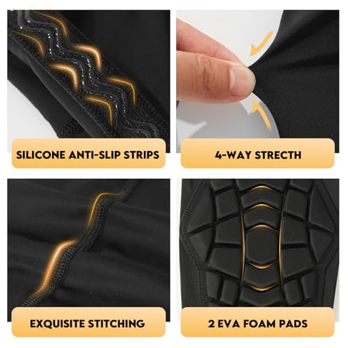 Wrestling Knee Pads Compression Leg Sleeve with Knee Pad and Calf Pad, 1 Pair Knee Sleeve with Shin Guards Shin Pads for Football, Baseball, Rugby, Lacrosse (2, Upgrade Black, Medium) - color: Upgrade Black, size: Medium
