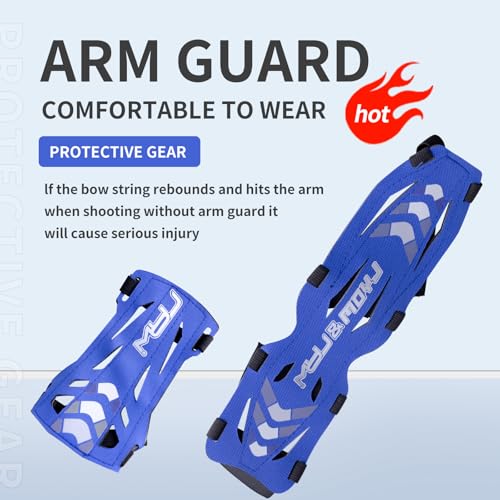 11.2in Long/6.7in Short Armguard Professional Competition Archery Bow Range with 4-Strap/2-Strap Buckles Shooting Practice Guard Nylon Carbon Forearm Protector Arm Guard - size: Blue Long