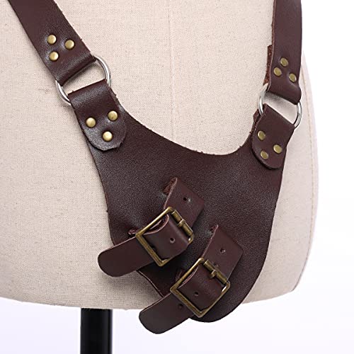 BLESSUME Medieval Knight Belt with Sword Frog Holster Rapier Scabbard Holder 1pc - color: Brown 3