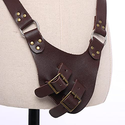 BLESSUME Medieval Knight Belt with Sword Frog Holster Rapier Scabbard Holder 1pc - color: Brown 3