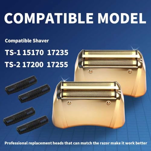 Shaver Replacement Pro Foil & Cutter,Compatible with Andis TS-1 Shaver Head - color: Rose Gold 4 Pack
