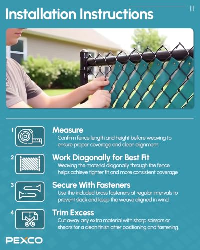 Pexco Privacy Slats for Chain Link Fence, 250 Ft, Aqua - color: Aqua