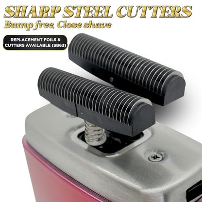 Supreme Trimmer Replacement Foil & Cutter SB63 | Hypoallergenic Foil for Crunch STF602 | Pink - color: Pink Foils & Cutters