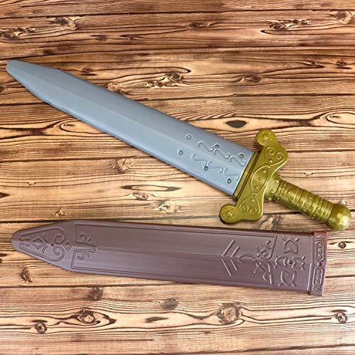 GiftExpress 19" Plastic Roman Toy Sword with Sheath – Pretend Play Dagger Nordic for Knight, Viking, and Roman Warrior Costumes