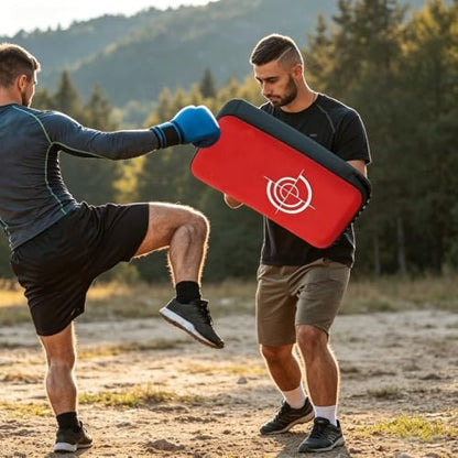 FOWE Kicking Strike Shield 16.5" x 8.7" x 3.5", Curved Punching Pad with Foam Padding & Adjustable Straps, for Martial Arts Sparring