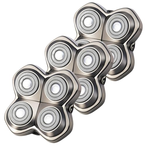 3 Pack Pro 4 Shaver Replacement Heads Compatible with Skull Pitbull Series - color: Grey 3 Pack