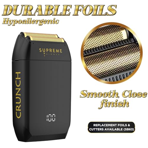 Supreme Trimmer Replacement Foil & Cutter SB63 | Hypoallergenic Foil for Crunch STF602 | Black/Silver - color: Black/Silver Foil & Cutters