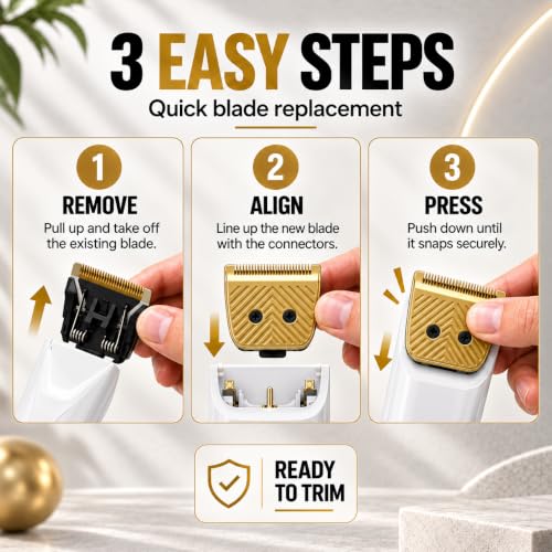2 Pack Trimmer Replacement Blades compatible with Manscaped Lawn Mower 5.0 - color: 2 packs Gold Blade