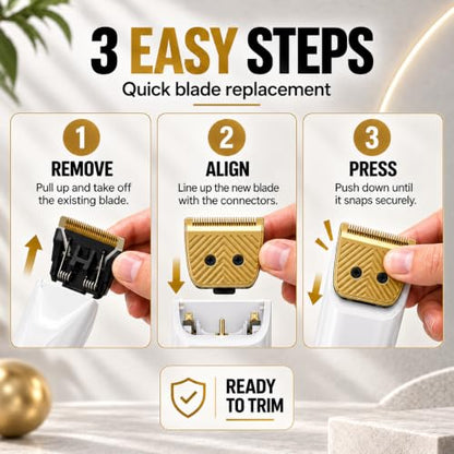 2 Pack Trimmer Replacement Blades compatible with Manscaped Lawn Mower 5.0 - color: 2 packs Gold Blade