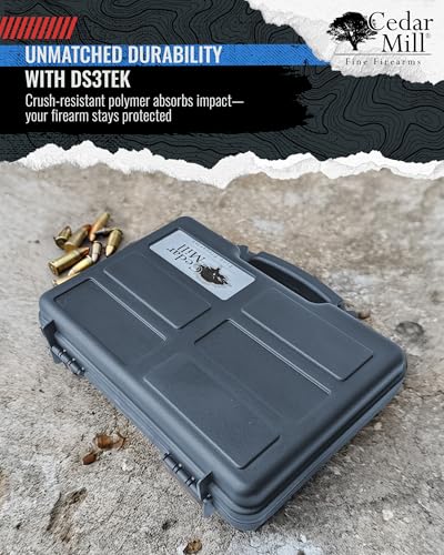 TSA Hard Pistol Case, Crushproof Pick and Pluck Foam Handgun Revolver Case - color: Urban GRAY