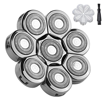 8 Blades Men's Electric Shavers Replacement Heads Razor replacement Blades for Bald Men Wet and Dry Compatible Waterproof (8D Silvery) - color: Silver3