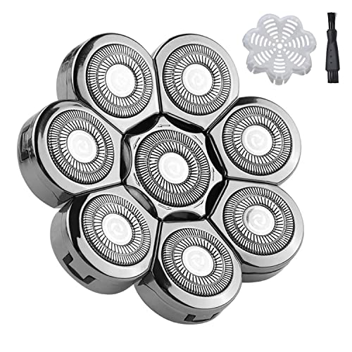 8 Blades Men's Electric Shavers Replacement Heads Razor replacement Blades for Bald Men Wet and Dry Compatible Waterproof (8D Silvery) - color: Silver3