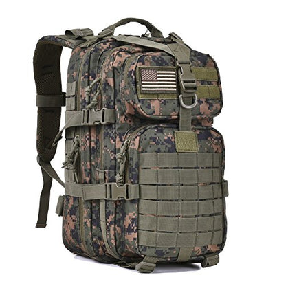 REEBOW GEAR 38L Tactical Backpack for Men 3 Day Military Bug Out Bag - color: Camo Green