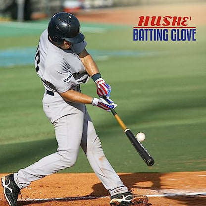 Hushe' American Flag Batting Gloves & Softball Gloves USA Flag Baseball Batting Gloves Youth Kids Baseball Batting Glove for Youth Men Adult & Unisex. - color: White Eagle, size: Youth X-Large