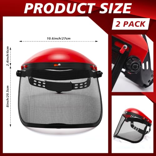 Sabary Safety Face Shield with Mesh Visor for Men, Black,Red - color: Black,red