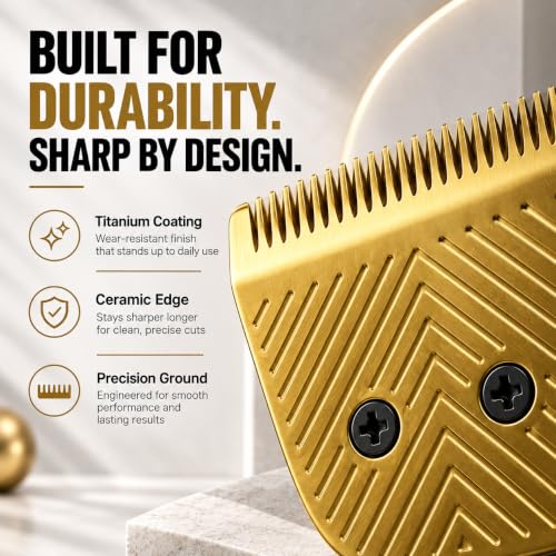 2 Pack Trimmer Replacement Blades compatible with Manscaped Lawn Mower 5.0 - color: 2 packs Gold Blade