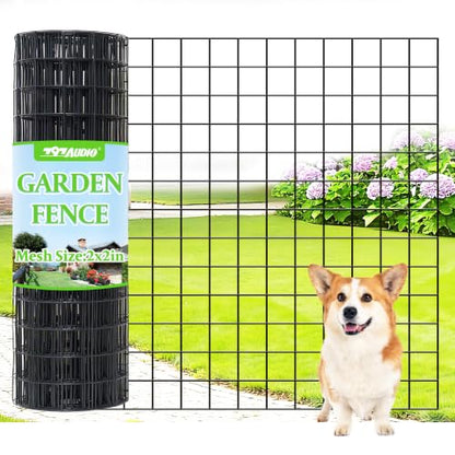 Black PVC Coated Welded Wire Fencing,2"x2" 16 Gauge,36inch H x 100ft L Garden Wire Fence Roll,2/3/4/5/6ft Tall x 50/100 ft Long Vinyl Coating Metal Wire Mesh for Yard,Farm,Dog,Vegetable Protection - color: Black, size: 2"x2" 36inx100ft